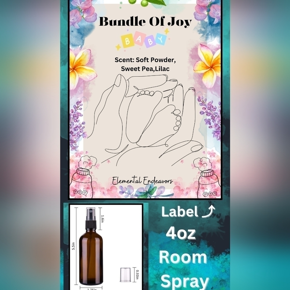 Handmade Elemental Endeavors "Bundle of Joy" Room Spray – 4oz Bottle